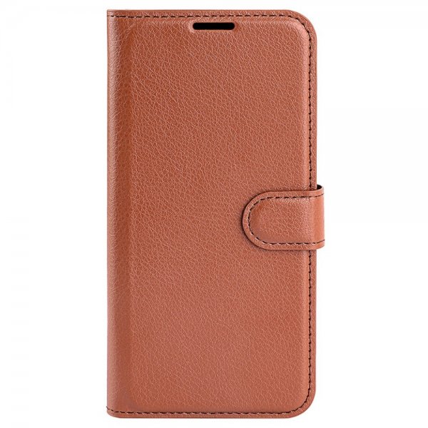 Google Pixel 8a Fodral Litchi Brun