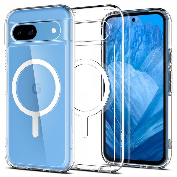 Google Pixel 8a Skal Ultra Hybrid Metal Ring MagFit Vit