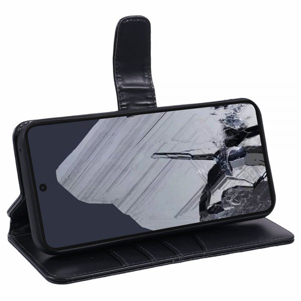 Google Pixel 9/Pixel 9 Pro Fodral Essential Leather Raven Black