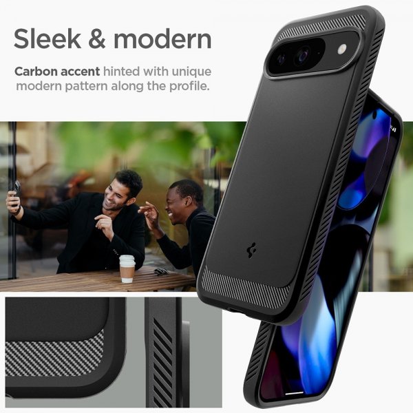 Google Pixel 9/Pixel 9 Pro Skal Rugged Armor Matte Black