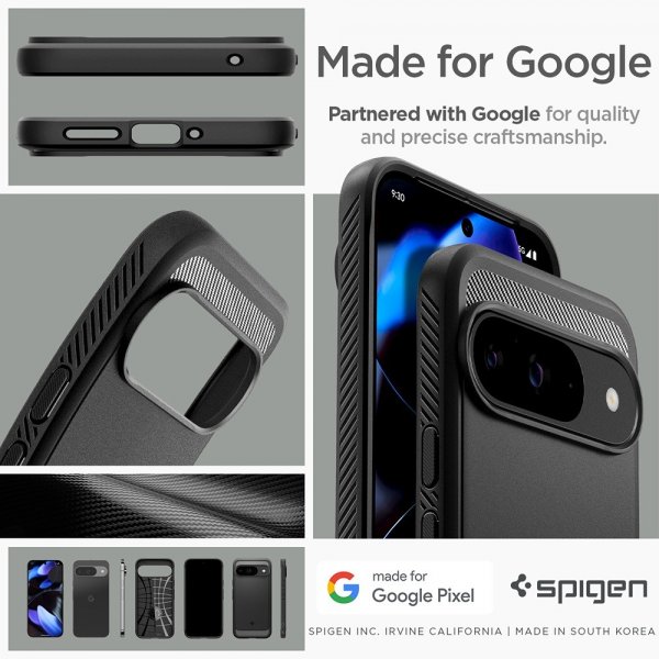 Google Pixel 9/Pixel 9 Pro Skal Rugged Armor Matte Black
