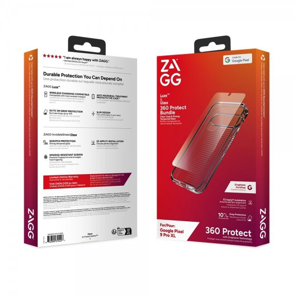Google Pixel 9 Pro XL Skal och Skärmskydd Luxe & Glass 360 Protect Bundle