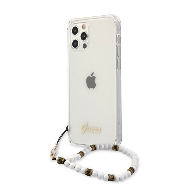 iPhone 12/iPhone 12 Pro Skal Script & Pearls Vit Klar