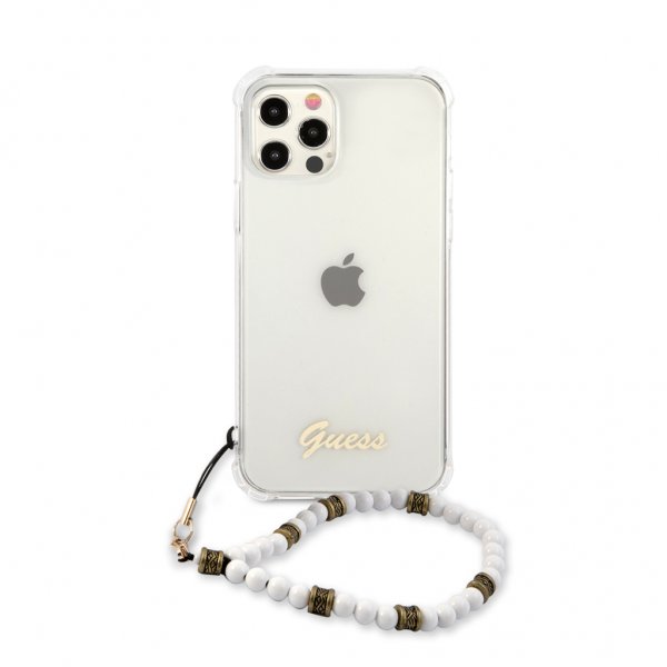 iPhone 12/iPhone 12 Pro Skal Script & Pearls Vit Klar