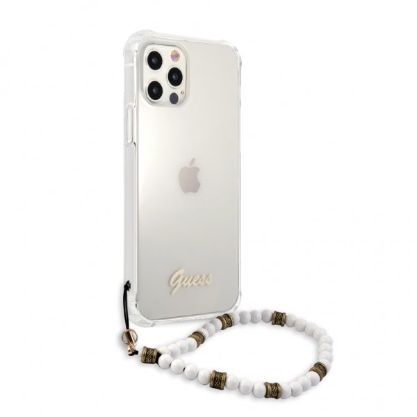 iPhone 12/iPhone 12 Pro Skal Script & Pearls Vit Klar