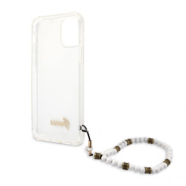 iPhone 12/iPhone 12 Pro Skal Script & Pearls Vit Klar