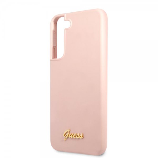 Samsung Galaxy S22 Plus Skal Script Metal Logo Pale Pink