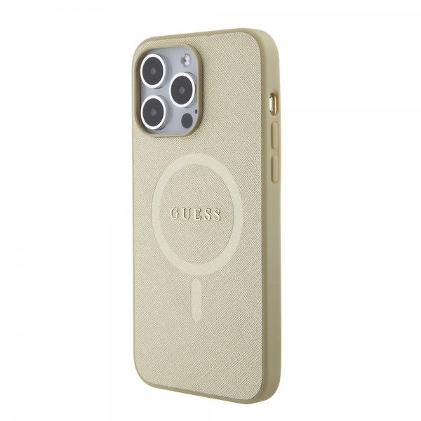 iPhone 15 Pro Max Skal Saffiano MagSafe Beige