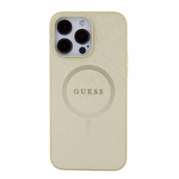 iPhone 15 Pro Max Skal Saffiano MagSafe Beige