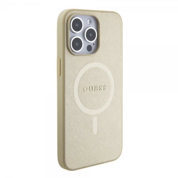 iPhone 15 Pro Max Skal Saffiano MagSafe Beige