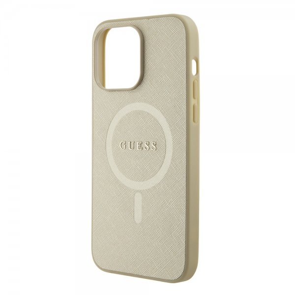 iPhone 15 Pro Max Skal Saffiano MagSafe Beige