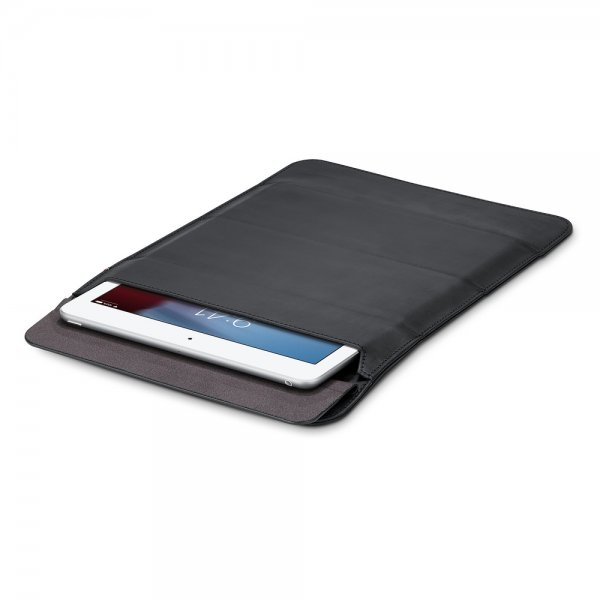 iPad 11 Tum Vikbar Sleeve Äkta Läder Svart