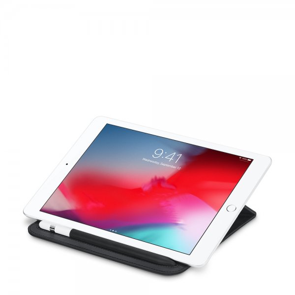 iPad 11 Tum Vikbar Sleeve Äkta Läder Svart