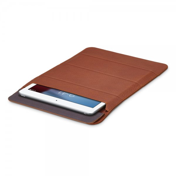 iPad 11 Tum Vikbar Sleeve Äkta läder Brun