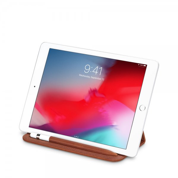 iPad 11 Tum Vikbar Sleeve Äkta läder Brun