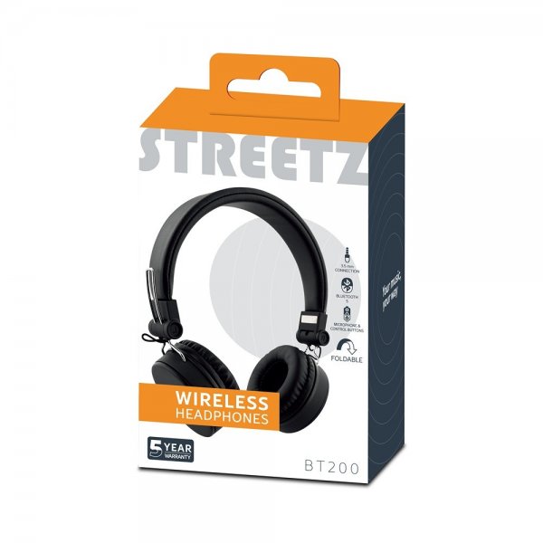 Hörlurar BT200 Wireless Headphones Svart