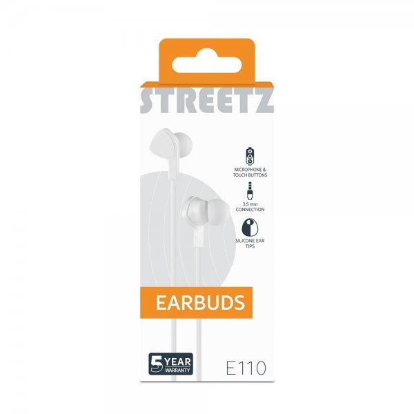 Hörlurar E110 Earbuds 3.5mm Vit