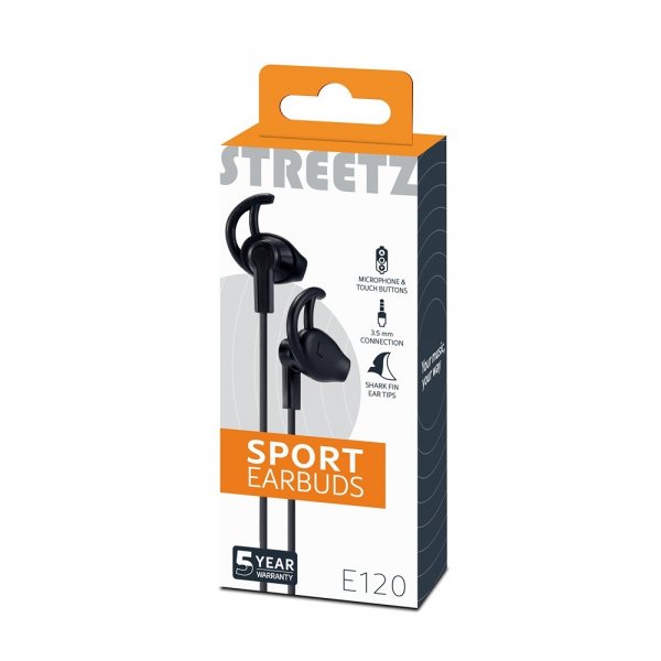 Hörlurar E120 Sport Earbuds 3.5mm Svart