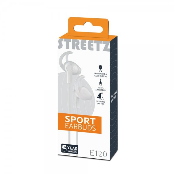 Hörlurar E120 Sport Earbuds 3.5mm Vit