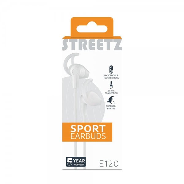 Hörlurar E120 Sport Earbuds 3.5mm Vit