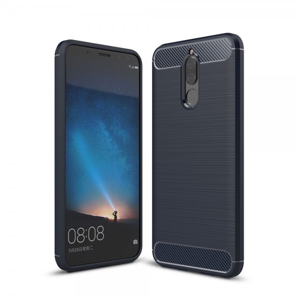 Huawei Mate 10 Lite Mobilskal Kolfibertextur Borstad Mörkblå