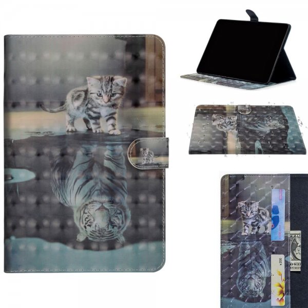 Huawei MediaPad M5 Lite 10 Fodral Motiv Katt och Tiger
