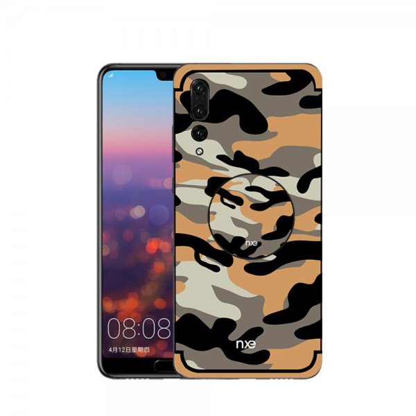 Huawei P20 Pro Skal med Stativ Camouflage Hårdplast TPU Orange