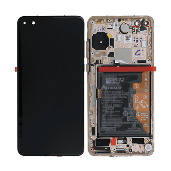 Huawei P40 Skärm med LCD Display + Batteri Original - Guld