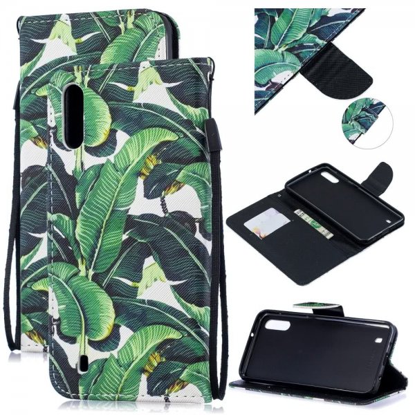 Samsung Galaxy A10 Plånboksfodral Kortfack Motiv Gröna Löv