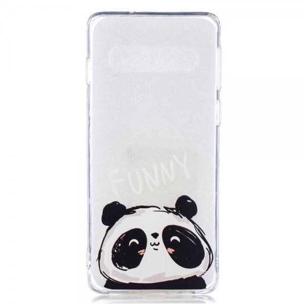 Samsung Galaxy S10 Plus Skal TPU Transparent Motiv Panda