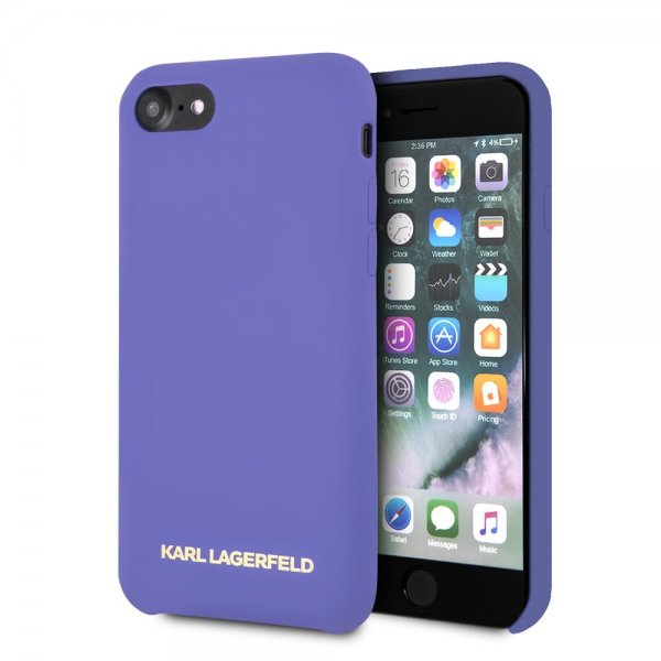 iPhone 7/8/SE Skal Silikon Lagerfeld Guld Logo Lila