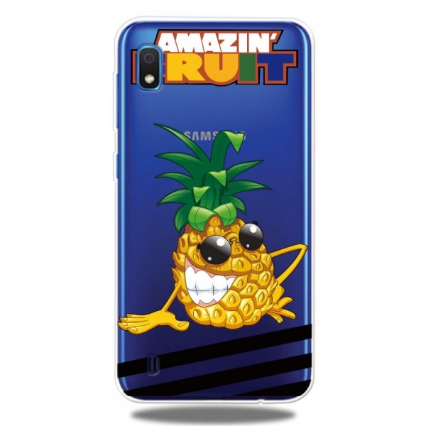 Samsung Galaxy A10 Skal TPU Motiv Ananas Amazin Fruit Transparent