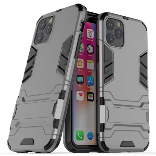 iPhone 11 Pro Skal Armor Stativfunktion Hårdplast Grå