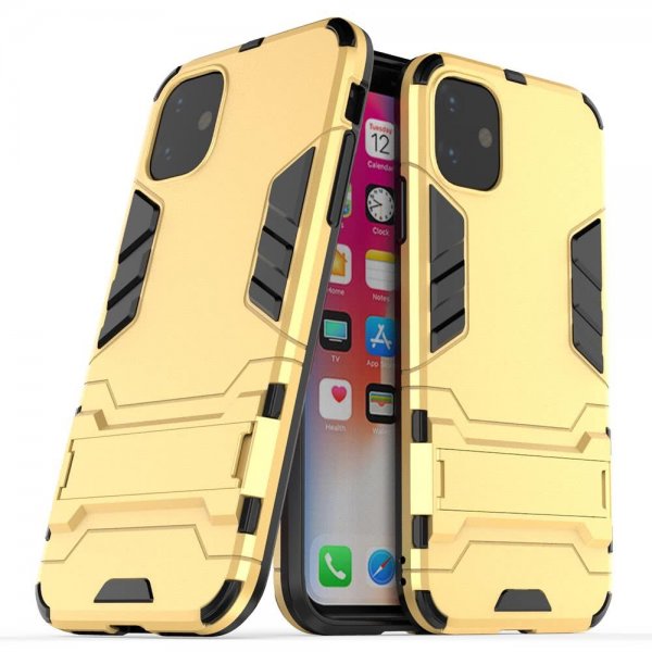 iPhone 11 Skal Armor Stativfunktion Hårdplast Guld