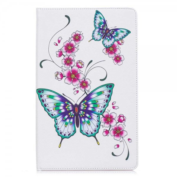 Samsung Galaxy Tab A 10.1 2019 T510 T515 Fodral Kortfack Motiv Fjärilar Blommor