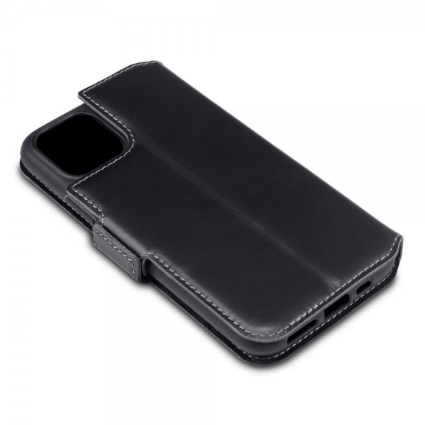 Apple iPhone 11 Pro Plånboksfodral Äkta Läder Low Profile Svart