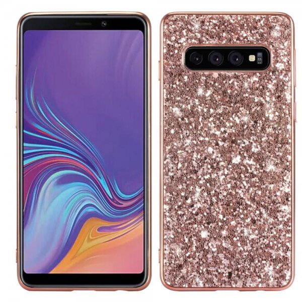 Samsung Galaxy S10 Skal Glitter Roseguld
