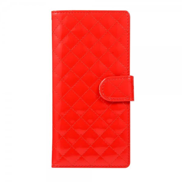 Samsung Galaxy S10 Plånboksfodral Kortfack Blockmönster Röd
