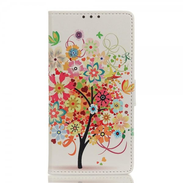 Samsung Galaxy A20E Plånboksfodral PU-läder Motiv Färgglatt Träd