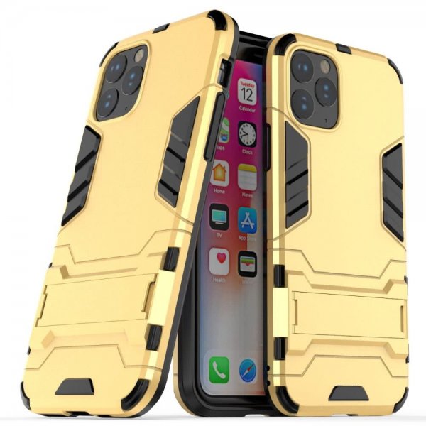 iPhone 11 Pro Skal Armor Stativfunktion Hårdplast Guld
