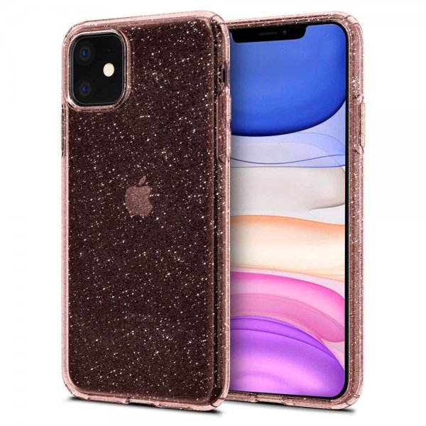 iPhone 11 Skal Liquid Crystal Glitter Rose