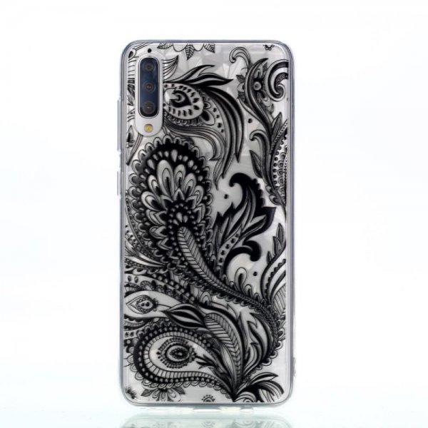 Samsung Galaxy A70 Skal TPU Motiv Svart Lacemönster
