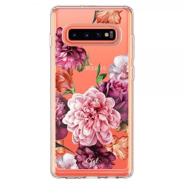 Samsung Galaxy S10 Skal Hårdplast Rose Floral Transparent