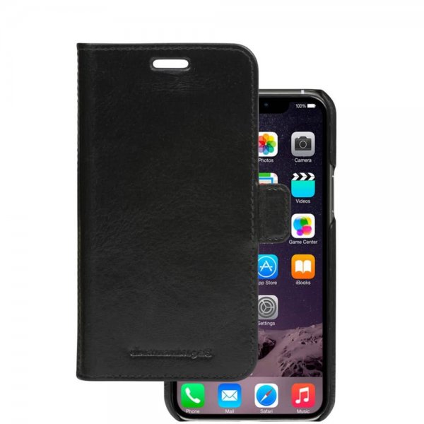 iPhone 11 Plånboksfodral Lynge Löstagbart Skal Äkta Läder Svart