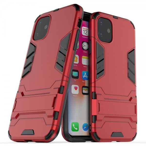 iPhone 11 Skal Armor Stativfunktion Hårdplast Röd