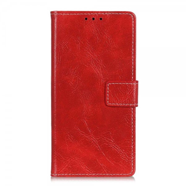 Samsung Galaxy A50 Plånboksfodral PU-läder Lädertextur Röd