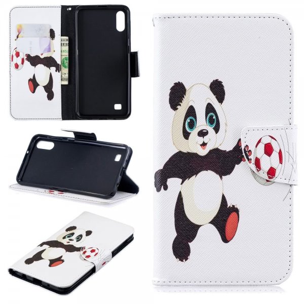 Samsung Galaxy A10 Plånboksfodral Motiv Panda med Fotboll