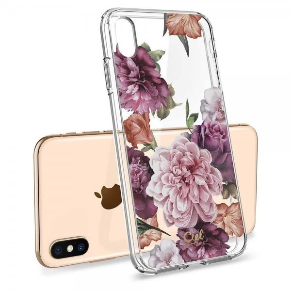 iPhone X/Xs Skal Hårdplast Rose Floral Transparent
