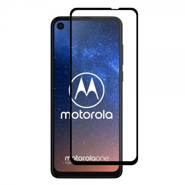 Motorola One Vision Skärmskydd Härdat Glas Full Size och Full Glue