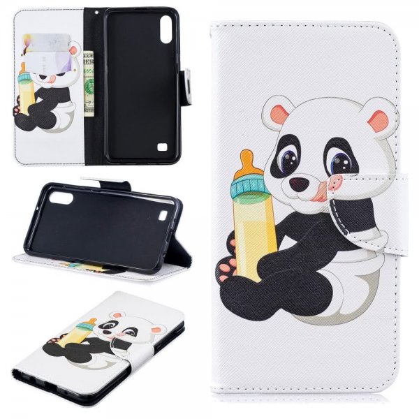 Samsung Galaxy A10 Plånboksfodral Motiv Panda med Flaska